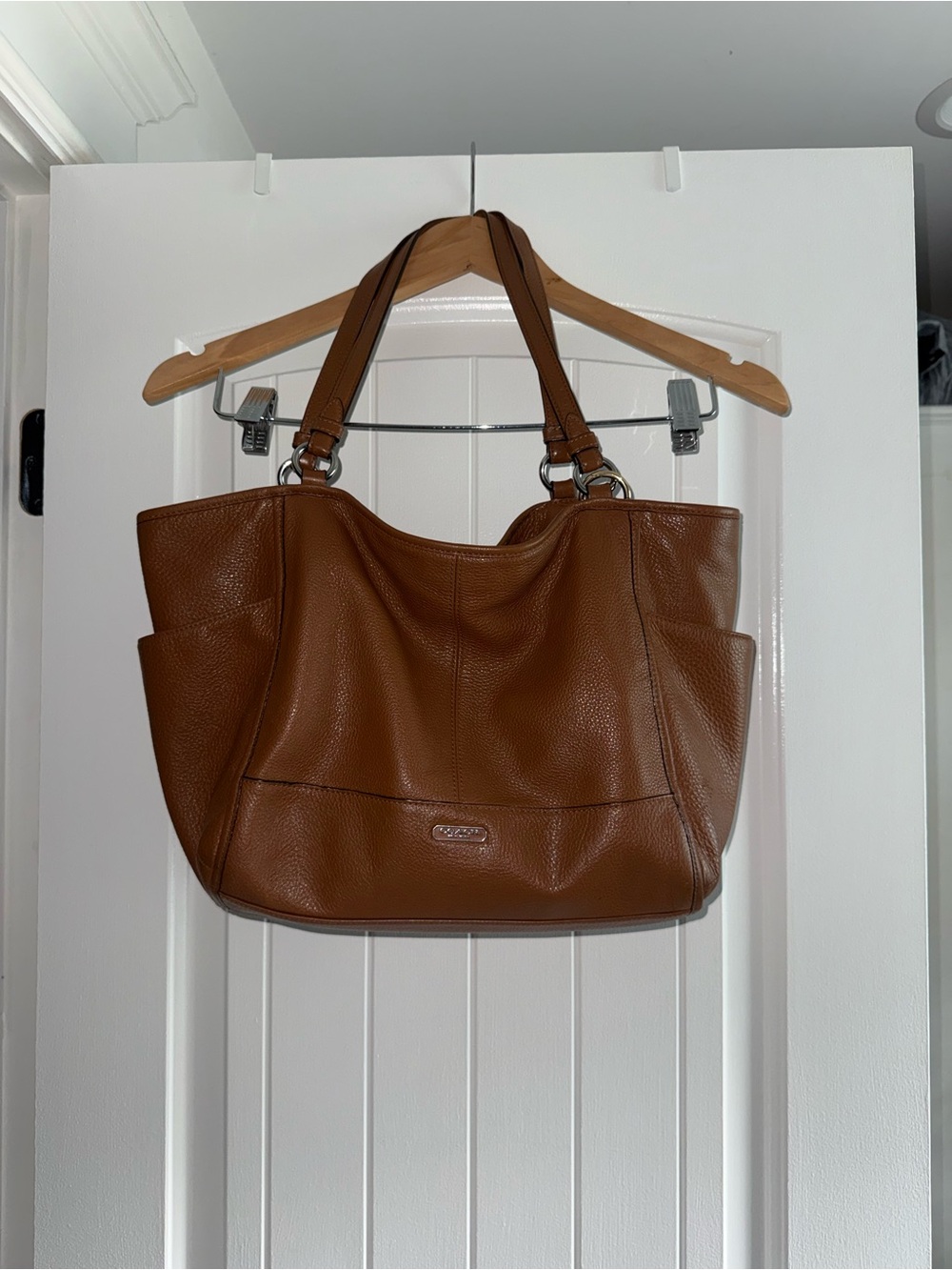 Coach Park Leather Carrie Tote with Dual Shoulder Straps